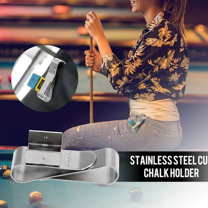 Stainless Steel Magnetic Pool Cue Chalk Holder - Essential Gear for Cue Players - Très Elite