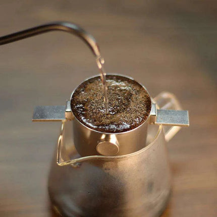 Stainless Steel Reusable Coffee Filter Cup with Convenient Hanging Ears - Eco-Friendly Brewing Essential - Très Elite