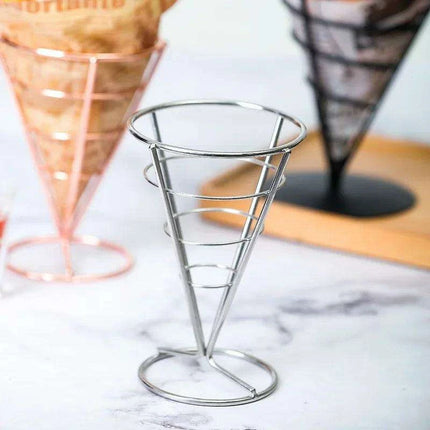 Stainless Steel Snack and Fry Holder with Sauce Cup - Your Ultimate Snacking Companion - Très Elite