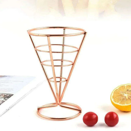 Stainless Steel Snack and Fry Holder with Sauce Cup - Your Ultimate Snacking Companion - Très Elite
