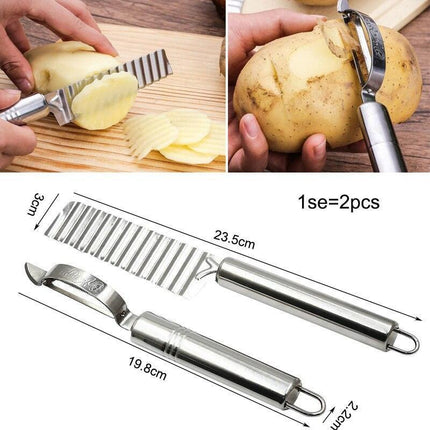 Stainless Steel Wave-Cut Vegetable Slicer - Your Essential Kitchen Tool - Très Elite