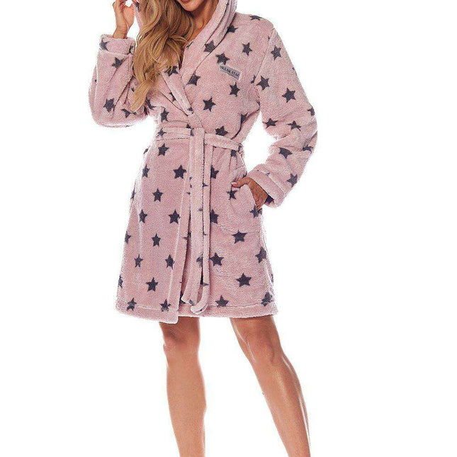 Starlit Serenity Women's Hooded Bathrobe