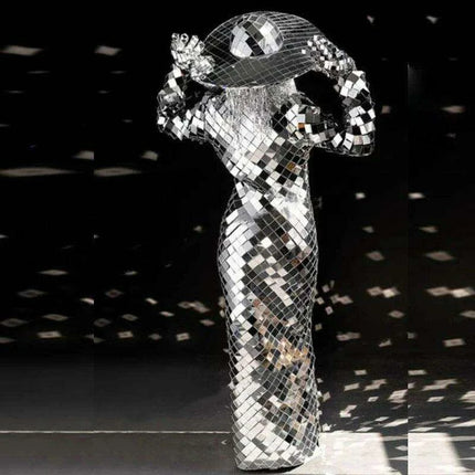 Stellar Chic: Innovative High-Tech Wedding Attire for Couples - Reflective Performance Ensemble - Très Elite