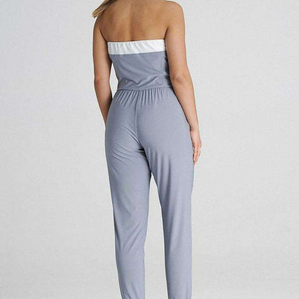 Strapless Elegant Pleated Jumpsuit with Handy Pockets - Très Elite