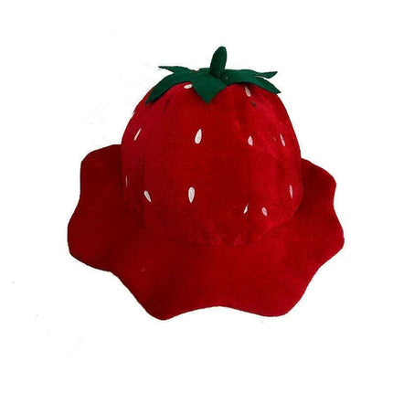Strawberry Delight Costume Beret Hat for Women - Fun Plush Bonnet for Halloween, Parties, and Costumes - Très Elite
