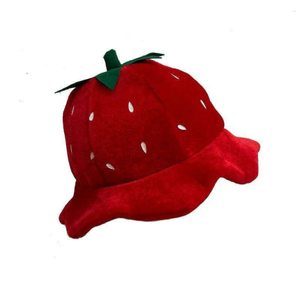 Strawberry Delight Costume Beret Hat for Women - Fun Plush Bonnet for Halloween, Parties, and Costumes - Très Elite