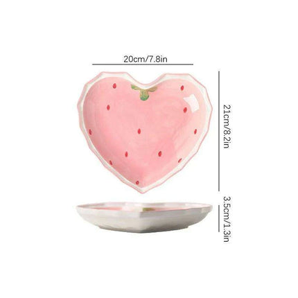 Strawberry Delight Dining Ensemble: Bowl, Spoon, and Plate Set - Très Elite
