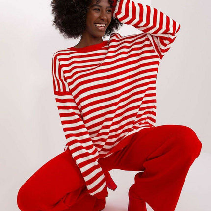 Striped Sweater and Wide-Leg Pant Outfit - Très Elite
