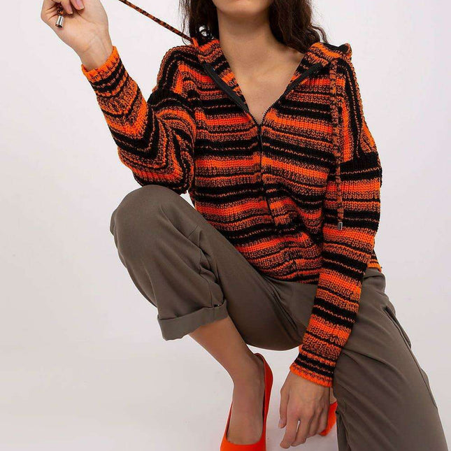 Striped Zip-Up Hoodie Cardigan