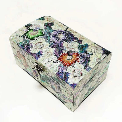 Stunning Abalone Inlay Mother of Pearl Jewelry Organizer - A Luxurious Haven for Treasured Keepsakes- Très Elite- Très Elite