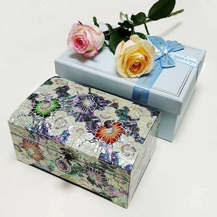 Stunning Abalone Inlay Mother of Pearl Jewelry Organizer - A Luxurious Haven for Treasured Keepsakes- Très Elite- Très Elite