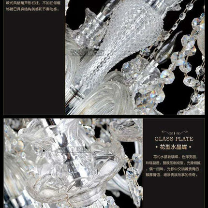 Stunning K9 Crystal Chandelier for Opulent Staircases and Lobbies - Options for 12, 15, 18, and 24 Lights..