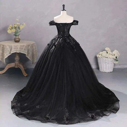 Stunning Off-The-Shoulder Cerulean Quinceanera Ball Gown with Graceful Lace Details and Dramatic Train - Très Elite