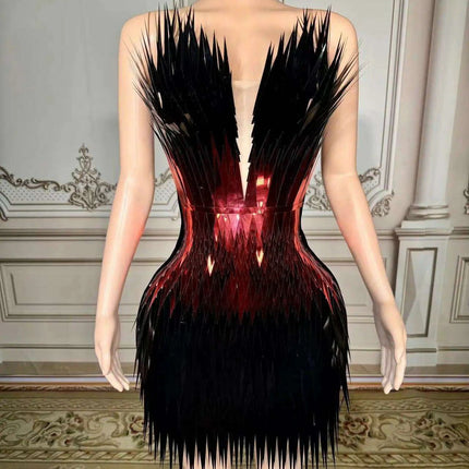 Stunning Silver Sequin Mermaid Gown with Deep V Neck and High Side Slit for Glamorous Nights - Très Elite