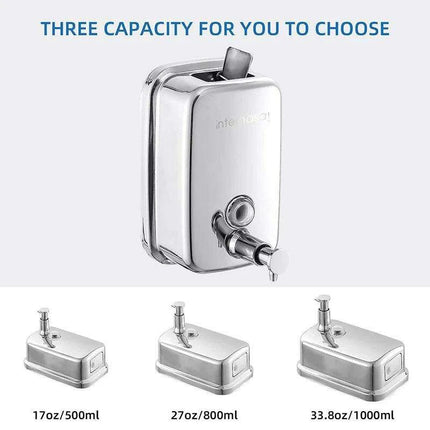 Stylish 304 Stainless Steel Wall-Mounted Liquid Soap Dispenser - Elegant Hygiene Solution - Très Elite