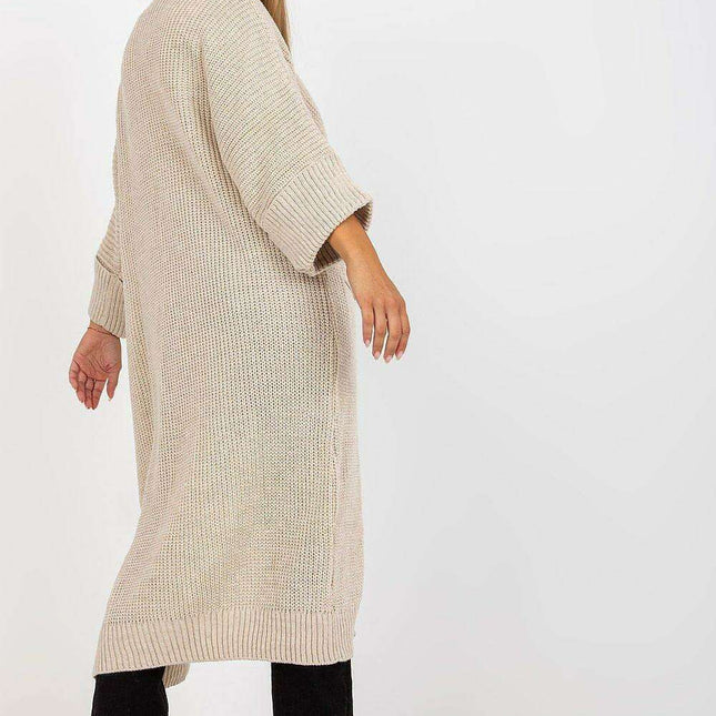 Stylish 3/4 Sleeve Pocketed Knit Cardigan for Ultimate Comfort