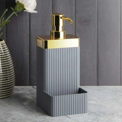 Stylish Acrylic Soap Dispenser Set with Convenient Sponge Holder - Modern Organizer for Kitchen and Bathroom