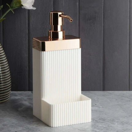 Stylish Acrylic Soap Dispenser Set with Convenient Sponge Holder - Modern Organizer for Kitchen and Bathroom