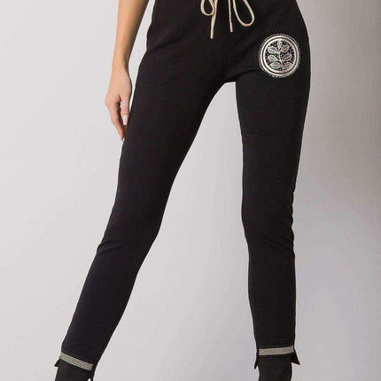 Stylish Adjustable Fit Black Jogger Pants for Women - Très Elite