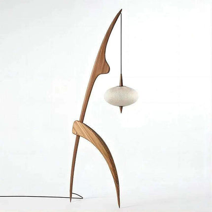 Stylish Adjustable Walnut Wood Floor Lamp for Modern Interiors - Très Elite