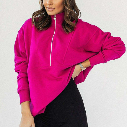 Stylish Adjustable Zipper Sweatshirt IVON Cozy Fleece Top - Très Elite