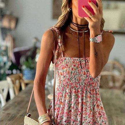 Stylish All-Season Printed Suspender Dress for Women - Très Elite