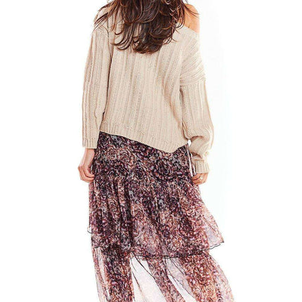Stylish Asymmetrical Chiffon Maxi Skirt with Unique Prints - Très Elite