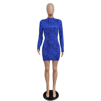 Stylish Autumn Leopard Print Bodycon Mini Dress for Trendy Looks - Très Elite