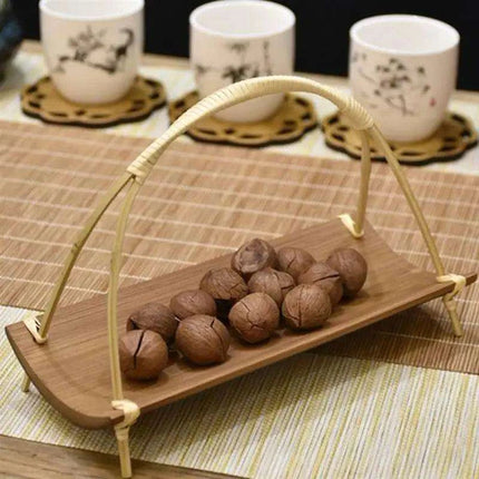 Stylish Bamboo Serving Platter Set for Sushi, Dumplings, and Sweet Treats - Très Elite