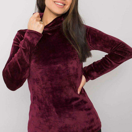 Stylish Beige Velour Turtleneck Sweater with Cozy Cotton Blend - Très Elite