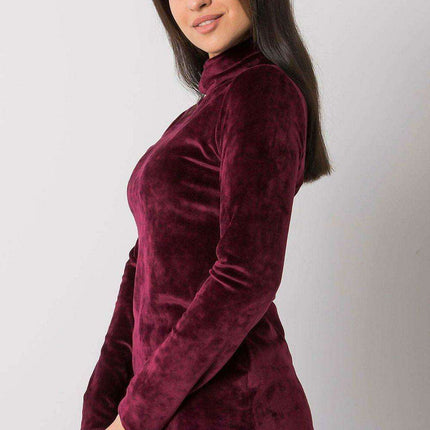 Stylish Beige Velour Turtleneck Sweater with Cozy Cotton Blend - Très Elite