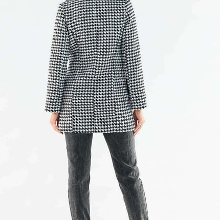 Stylish Black Buttoned Double-Breasted Coat - Très Elite