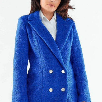 Stylish Black Buttoned Double-Breasted Coat - Très Elite