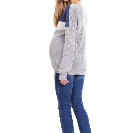 Stylish Boat Neck Knit Sweater for Expecting Mothers - Très Elite