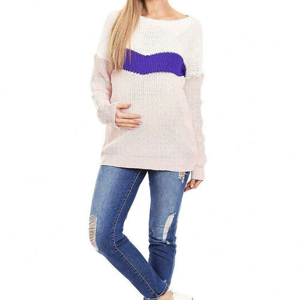 Stylish Boat Neck Knit Sweater for Expecting Mothers - Très Elite