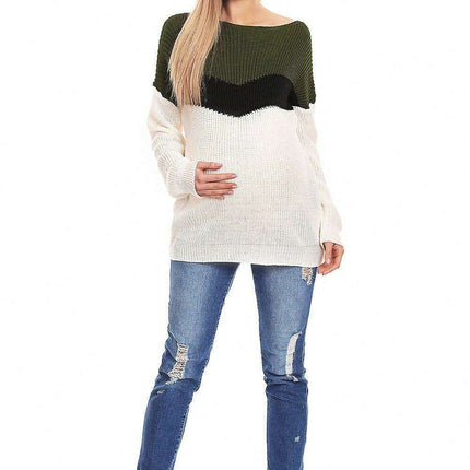 Stylish Boat Neck Knit Sweater for Expecting Mothers - Très Elite