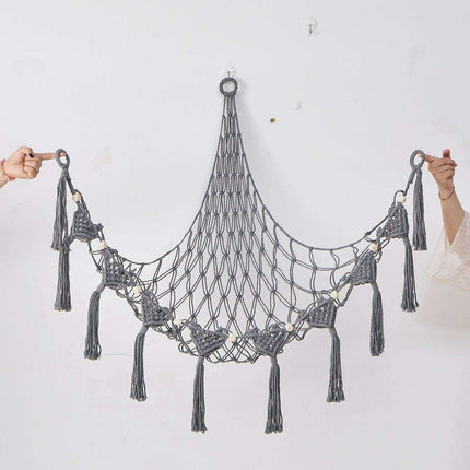 Stylish Bohemian Macrame Toy Storage Hammock with Chic Design - Très Elite