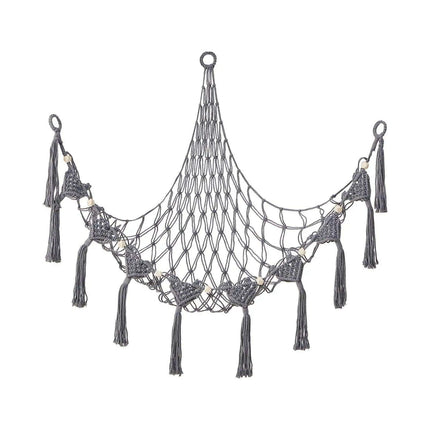 Stylish Bohemian Macrame Toy Storage Hammock with Chic Design - Très Elite