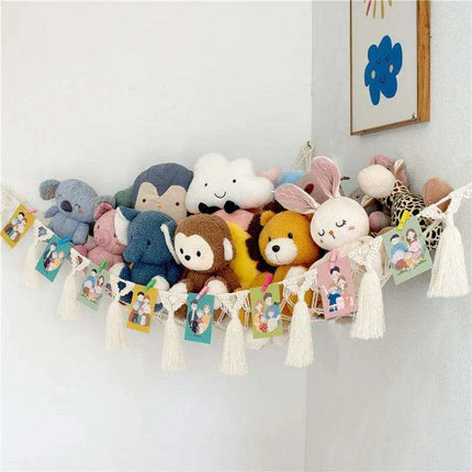 Stylish Boho Stuffed Animal Storage Hammock - Modern Toy Organizer - Très Elite