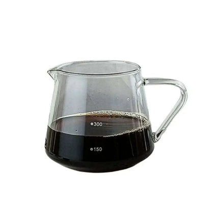 Stylish Borosilicate Glass Coffee Brewing Kit with Precision V-Funnel - Available in 300ml and 600ml Sizes - Très Elite