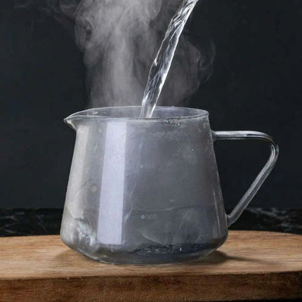 Stylish Borosilicate Glass Coffee Brewing Kit with Precision V-Funnel - Available in 300ml and 600ml Sizes - Très Elite