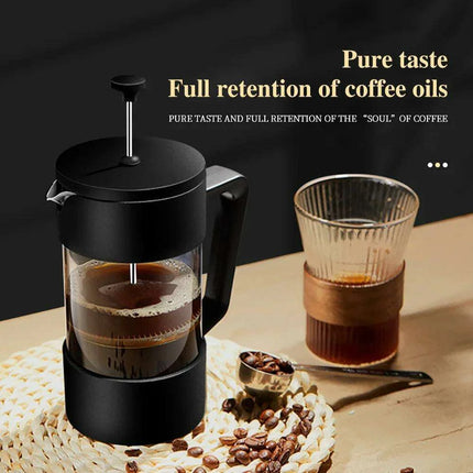 Stylish Borosilicate Glass French Press - Choose from 350ML, 600ML, and 1000ML for Exceptional Brewing - Très Elite