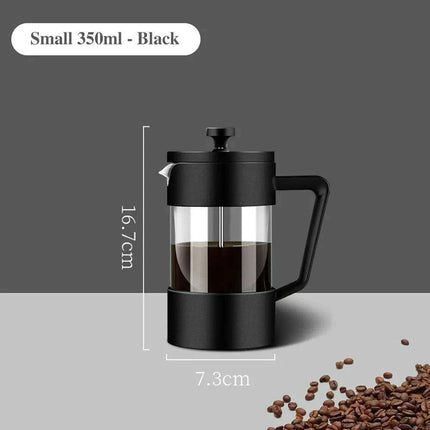 Stylish Borosilicate Glass French Press - Choose from 350ML, 600ML, and 1000ML for Exceptional Brewing - Très Elite