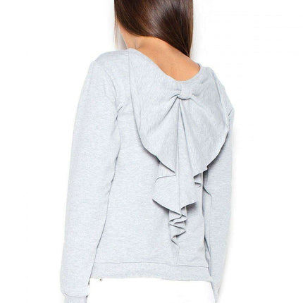 Stylish Bow-Back Knit Sweatshirt Blouse - Très Elite