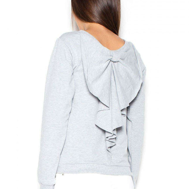 Stylish Bow-Back Knit Sweatshirt Blouse