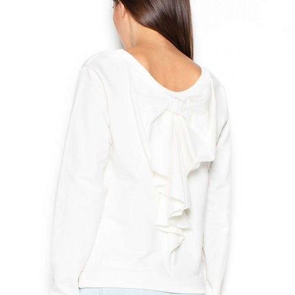 Stylish Bow-Back Knit Sweatshirt Blouse - Très Elite