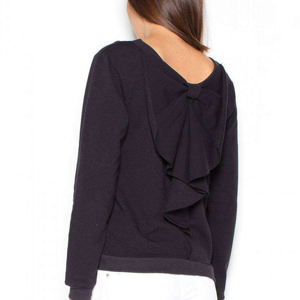 Stylish Bow-Back Knit Sweatshirt Blouse - Très Elite