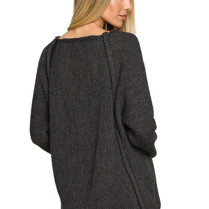 Stylish Button-Detail Raglan Sweater - Très Elite