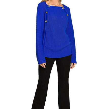 Stylish Button-Detail Raglan Sweater - Très Elite