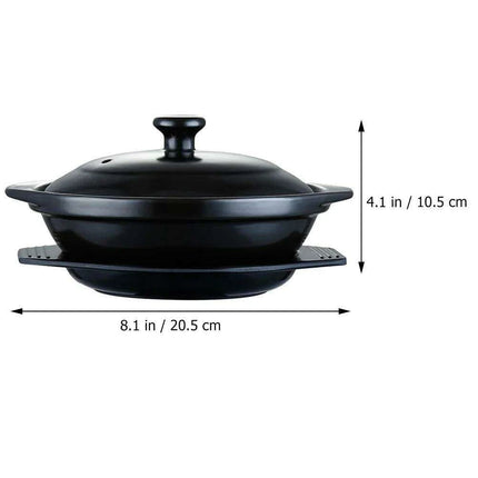 Stylish Ceramic Stew Pot Collection with Dual Handles and Serving Tray - Très Elite